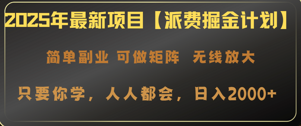 2025年最新项目【派费掘金计划】操作简单，日入2000+-快名资源网