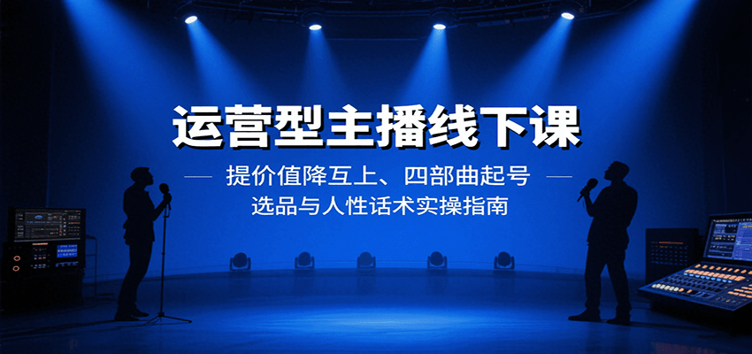 运营型主播线下课：提价值降互上、四部曲起号、选品与人性话术实操指南-快名资源网