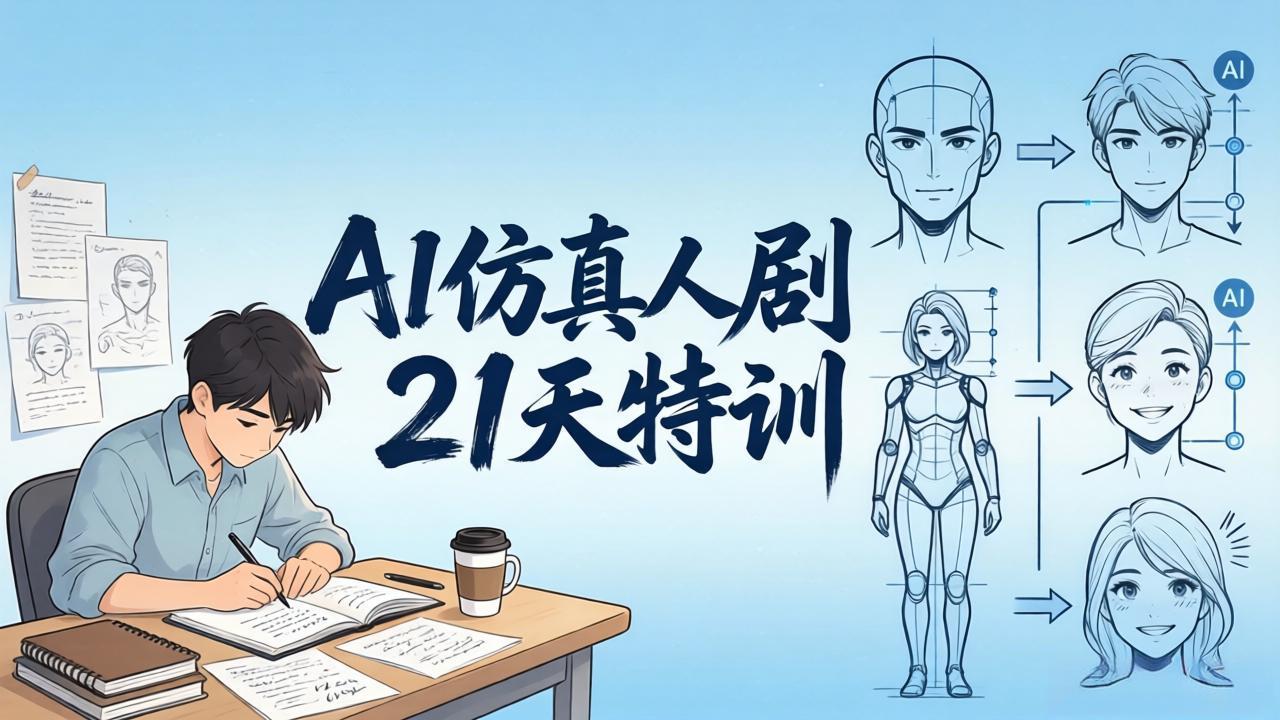 AI仿真人剧21天特训-更新：从剧本到成片全流程实战，掌握角色一致性与变现方法-快名资源网