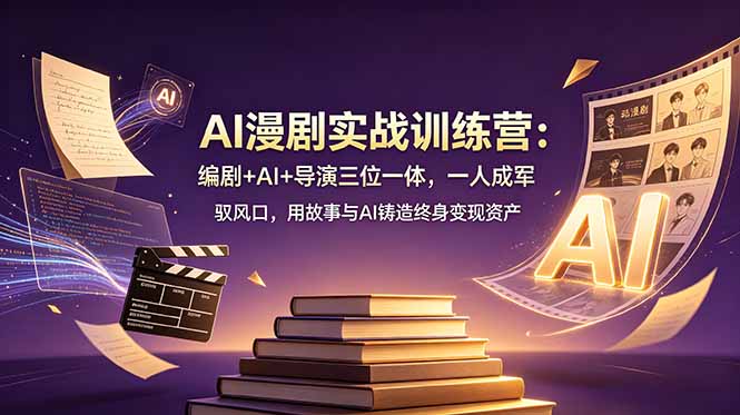 AI漫剧实战训练营：编剧+AI+导演三位一体，一人成军 驭风口，用故事与AI铸造终身变现资产-快名资源网