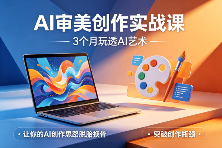 AI审美创作实战课，3个月玩透AI艺术，让你的AI创作思路脱胎换骨，突破创作瓶颈-快名资源网
