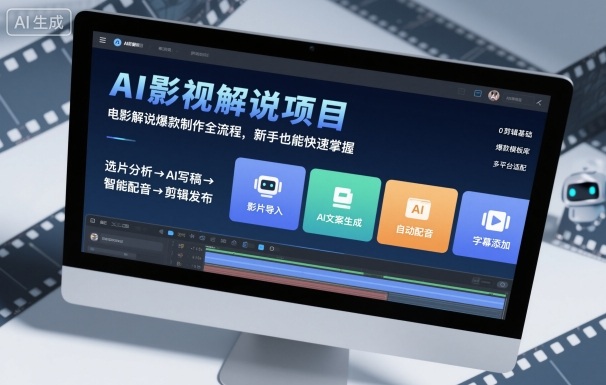 AI影视解说项目，电影解说爆款制作全流程，新手也能快速掌握-青虫资源网