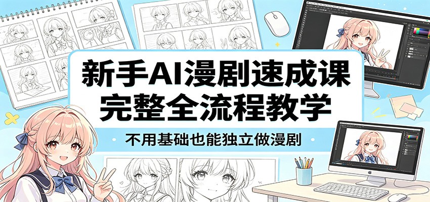 新手AI漫剧速成课：完整全流程教学，不用基础也能独立做漫剧-快名资源网