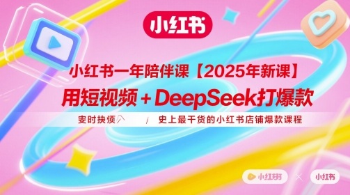 小红书一年陪伴课【2025年新课】，用短视频+deepSeek打爆款，史上最干货的小红书店铺爆款课程-快名资源网