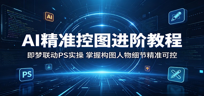 AI精准控图进阶教程：即梦联动PS实操，掌握构图人物细节精准可控-青虫资源网