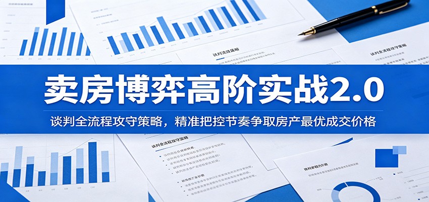 卖房博弈高阶实战2.0：谈判全流程攻守策略，精准把控节奏争取房产最优成交价格-快名资源网