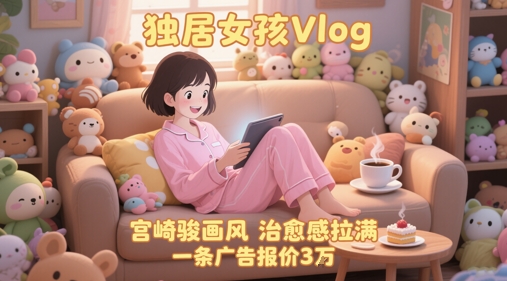 单个账号涨粉71W！用AI制作独居女孩Vlog，宫崎骏画风，治愈感拉满，一条广告报价3W-快名资源网
