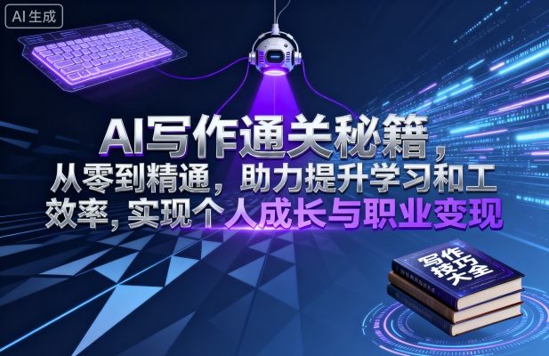 AI写作通关秘籍，从零到精通，助力提升学习和工作效率，实现个人成长与职业变现-快名资源网