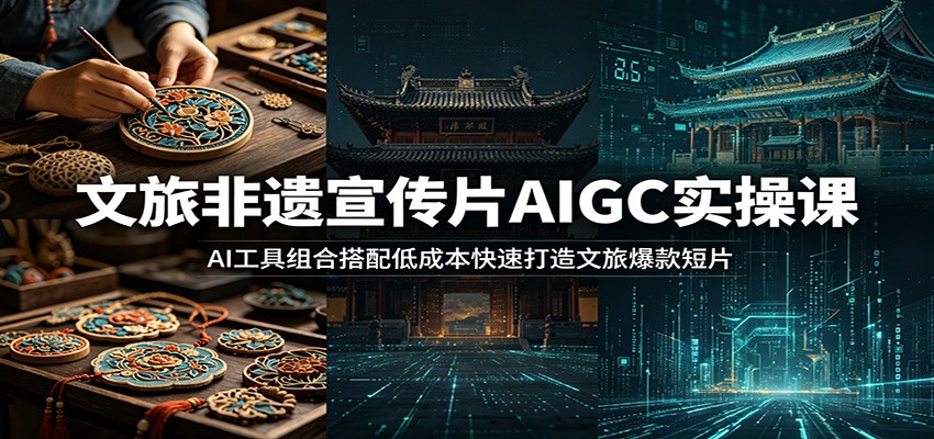 文旅非遗宣传片AIGC实操课：AI工具组合搭配低成本快速打造文旅爆款短片-快名资源网