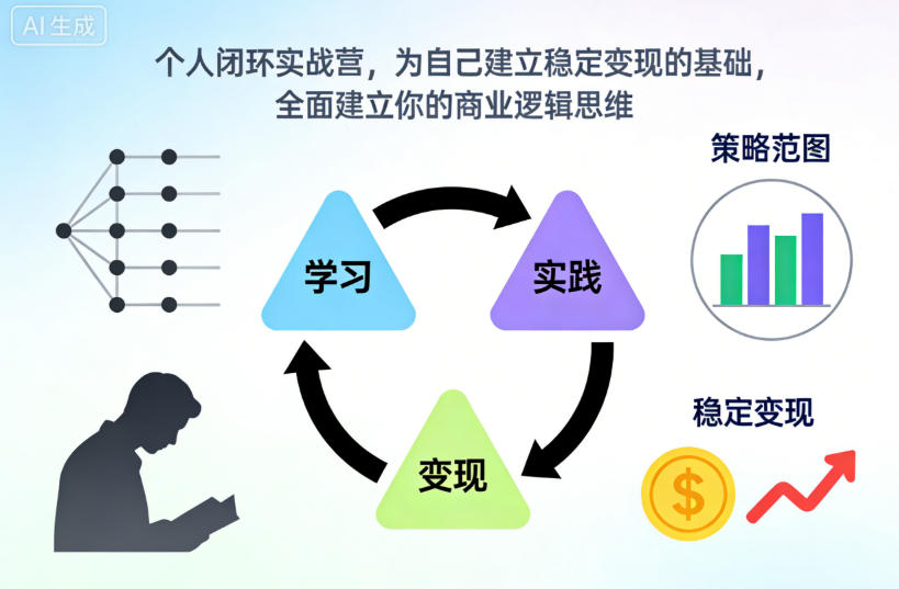 个人闭环实战营，为自己建立稳定变现的基础，全面建立你的商业逻辑思维-快名资源网