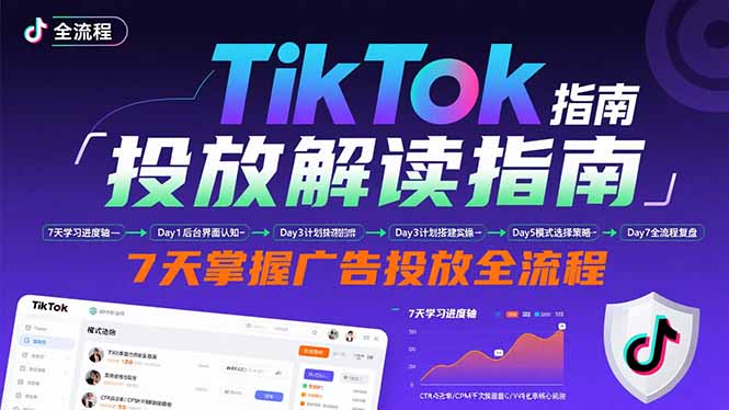 TikTok投放解读指南：后台操作/计划建立/模式选择，7天掌握广告投放全流程-快名资源网
