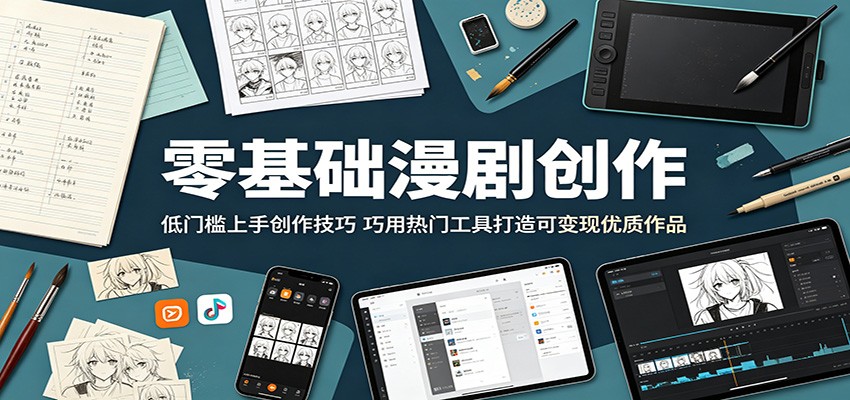 零基础漫剧创作：低门槛上手创作技巧，巧用热门工具打造可变现优质作品-快名资源网