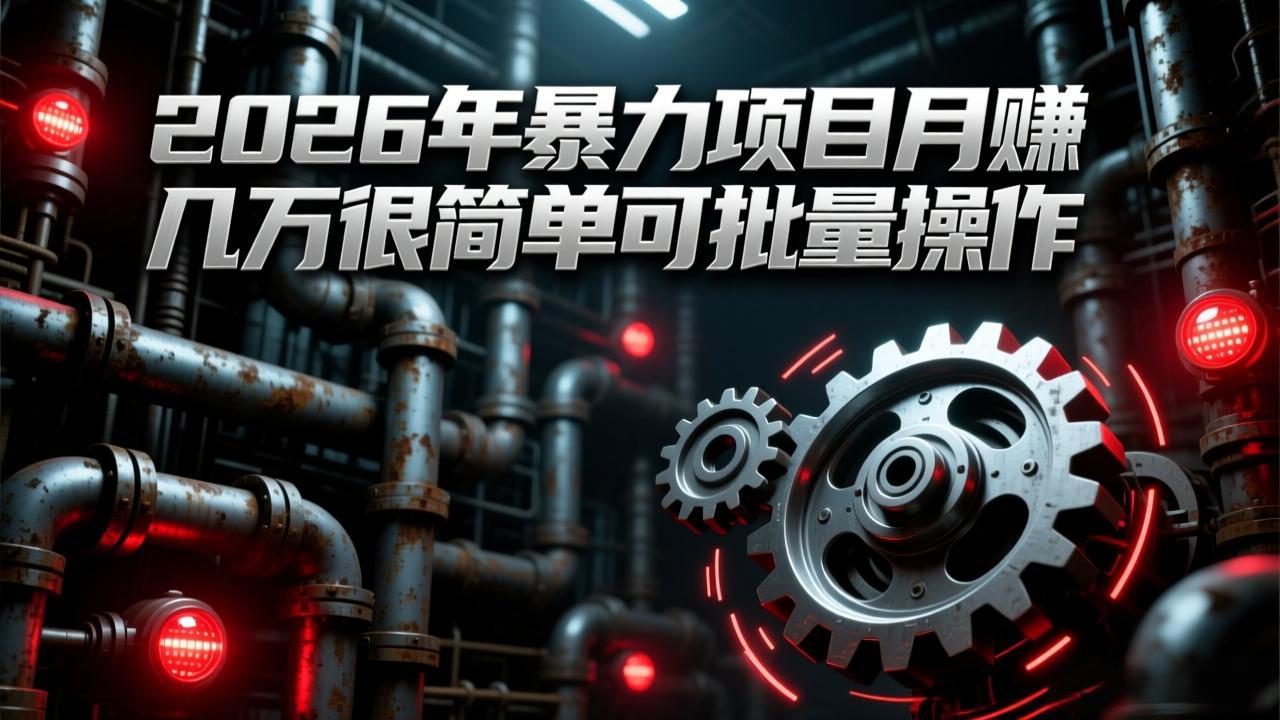 2026年暴力项目月赚几万很简单可批量操作，成本低，利润大-快名资源网